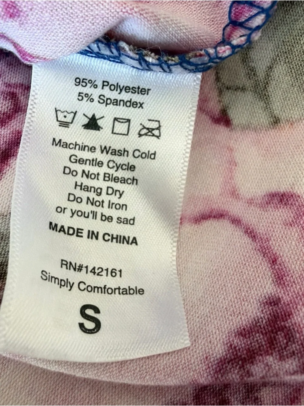 LuLaRoe Womens Carly Dress Navy with Pink Floral Print Size Small Y2K Hi Low Hem - Picture 6 of 7